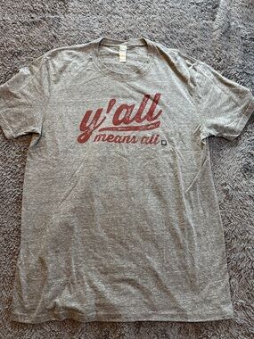 Unbranded Gray Short-Sleeve Graphic Tee - 'y'all means all'